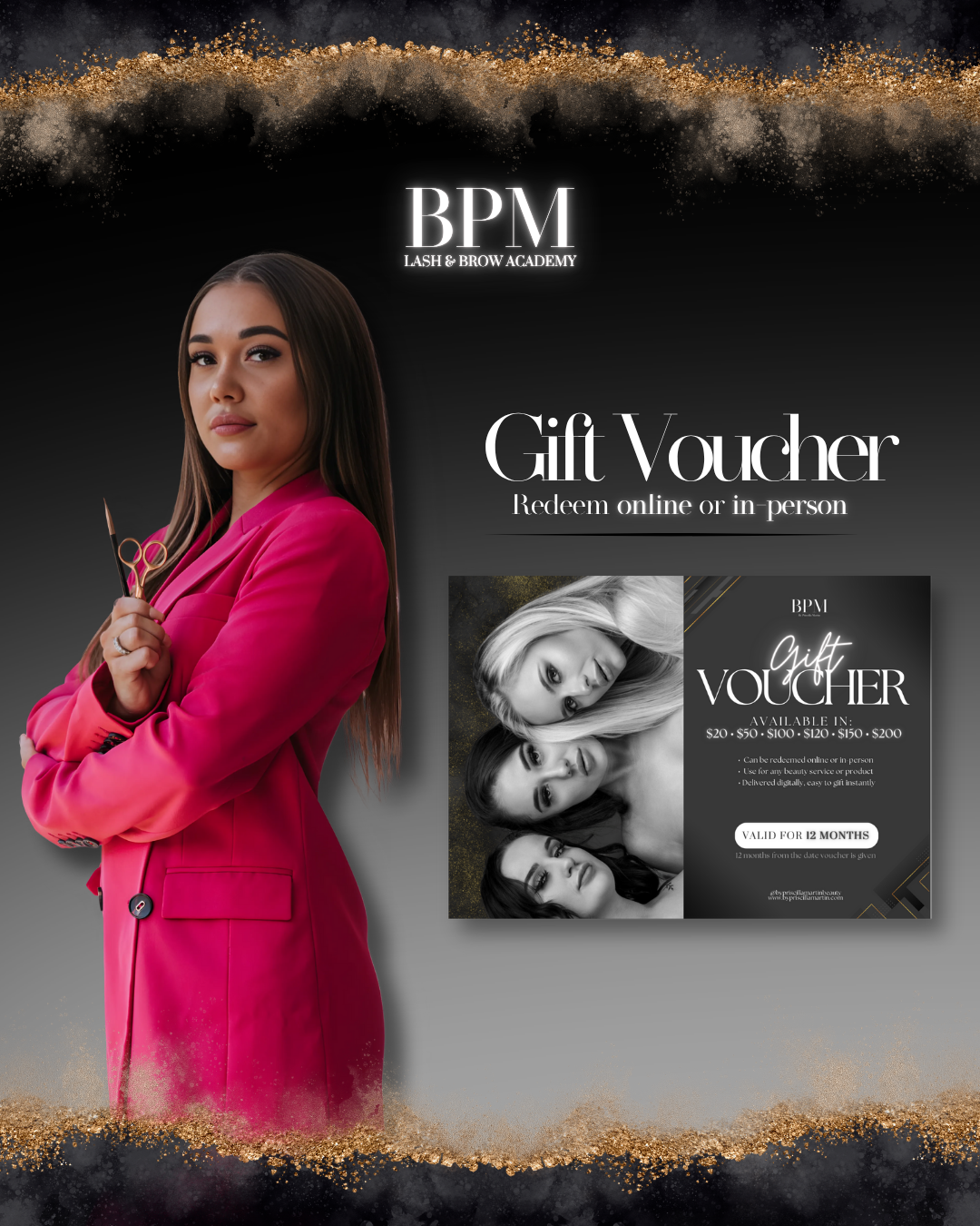 Gift Voucher - By Priscilla Martin Lash & Brow Bar, Beauty Supplies, Education - By Priscilla Martin