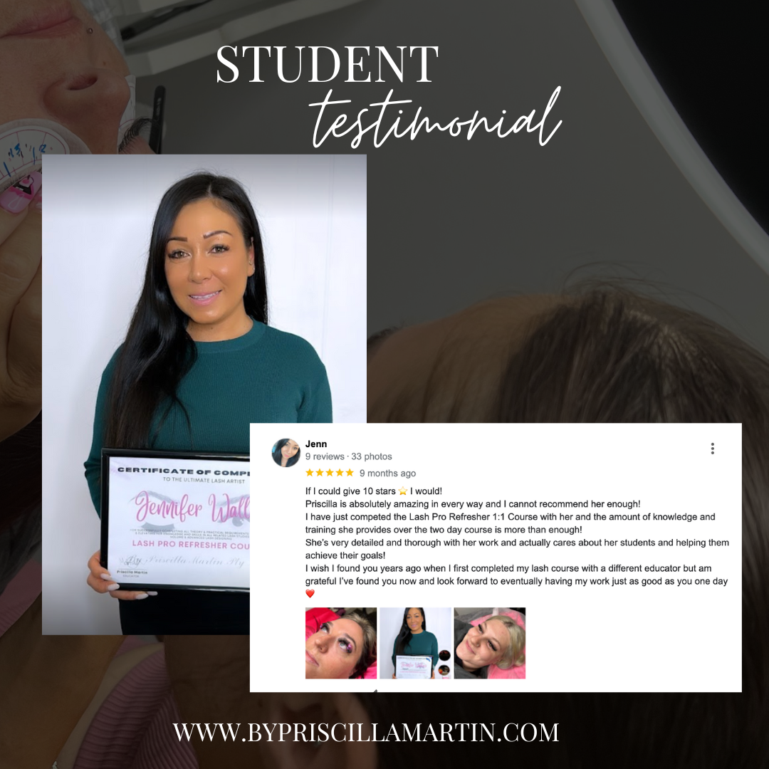 Beginner Lash Mastery Course (2 Days) - By Priscilla Martin