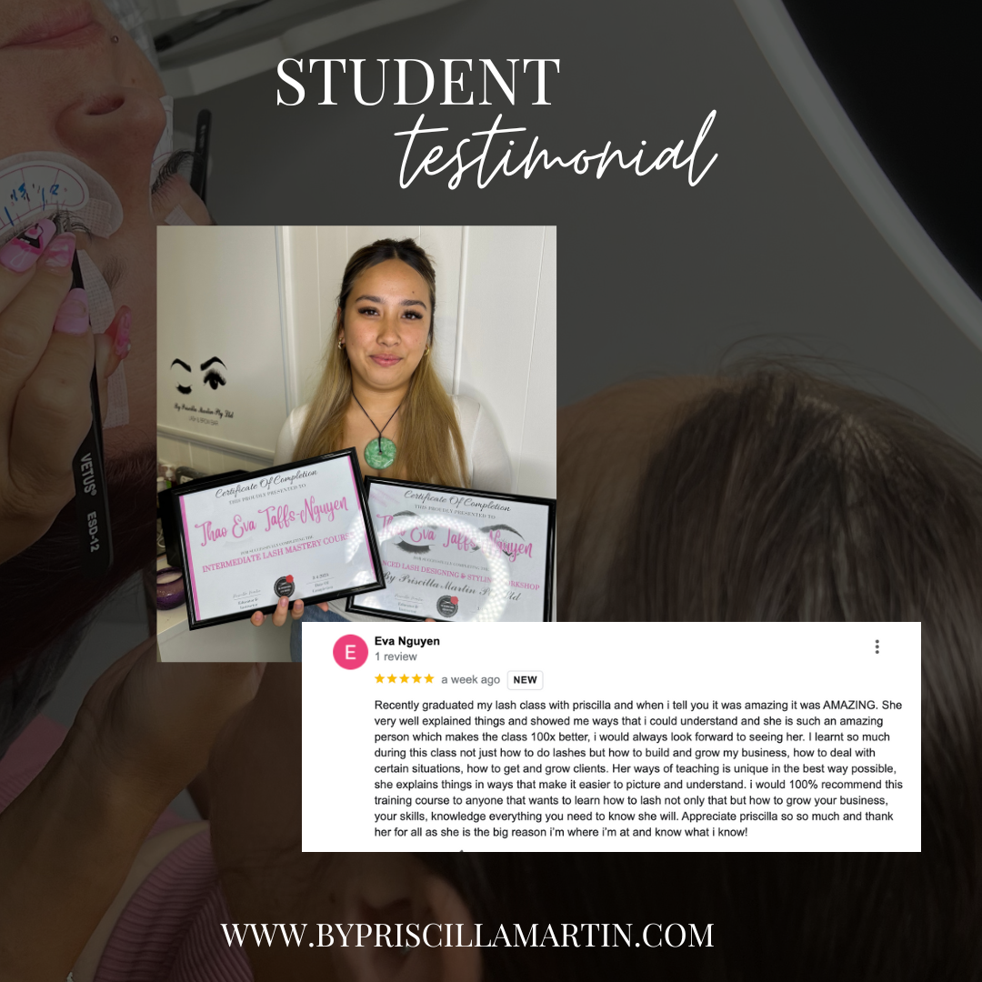 Beginner Lash Mastery Course (2 Days) - By Priscilla Martin
