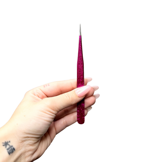 Pink Flat Isolation Lash Tweezer - By Priscilla Martin