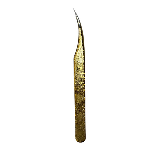 Gold Curved Isolation Lash Tweezer - By Priscilla Martin