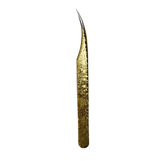 Gold Curved Isolation Lash Tweezer